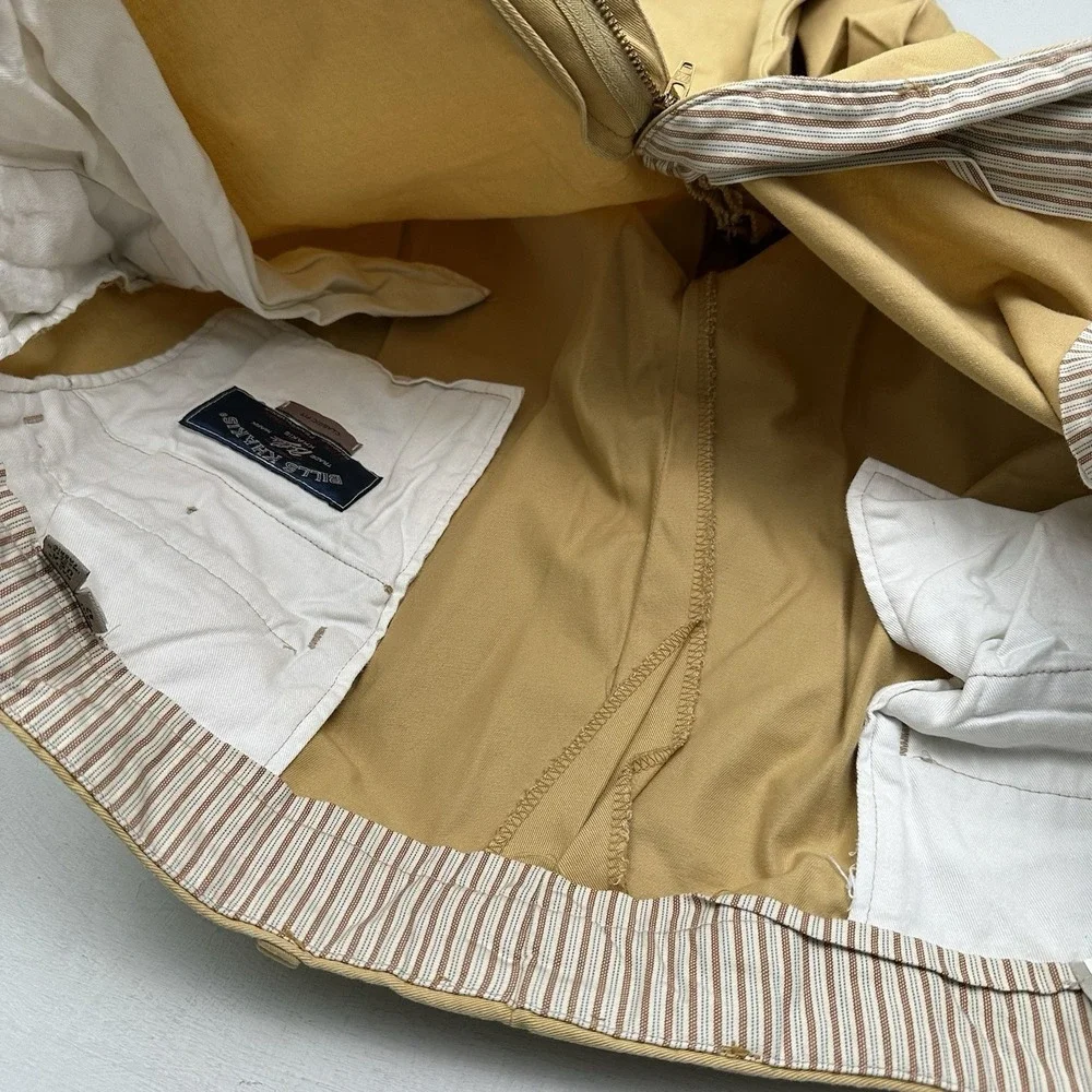 Bills Khakis Classic Fit Chino Pants Mens 42x30 Tan Khaki Made in USA Flat Front